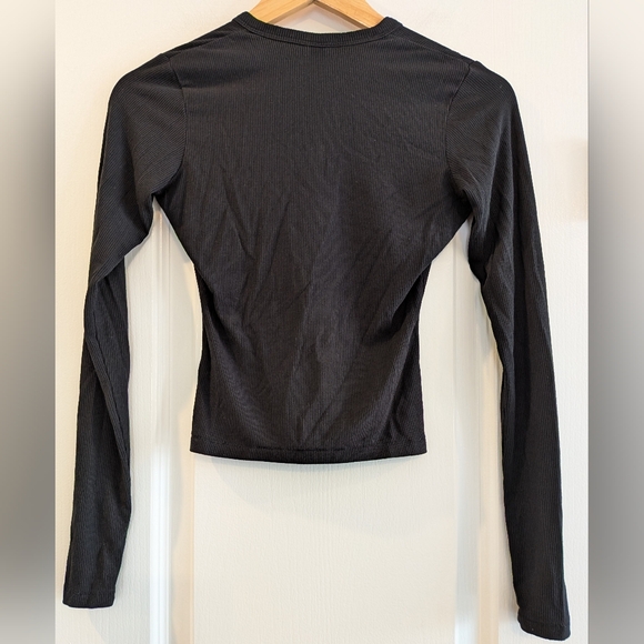 SKIMS Soft Lounge Ribbed Modal Cardigan Onyx Black Stretchy Casual Size XXS - Picture 10 of 15